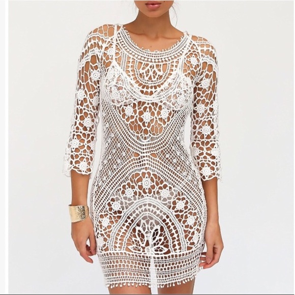 'MYKONOS’ Crochet Lace Beach Coverup - Picture 7 of 8